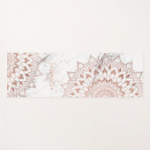Zwart wit marmer roos goudboho mandala monogram yogamat (Voorkant (horizontaal))