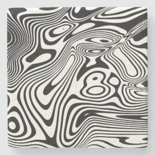 Zwart-wit marmer stenen onderzetter