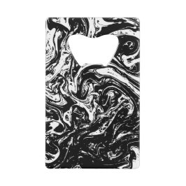 Zwart & Wit Marmer Stijl Creditkaart Flessenopener