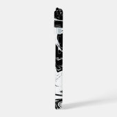 Zwart-wit marmer stijl iPhone 15 Case (Linkerkant)