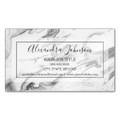 Zwart-wit, marmer Stone Professional modern Magnetisch Visitekaartje (Voorkant)