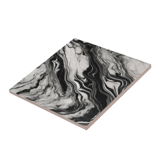 Zwart-wit Marmer Tegeltje (Zijkant)
