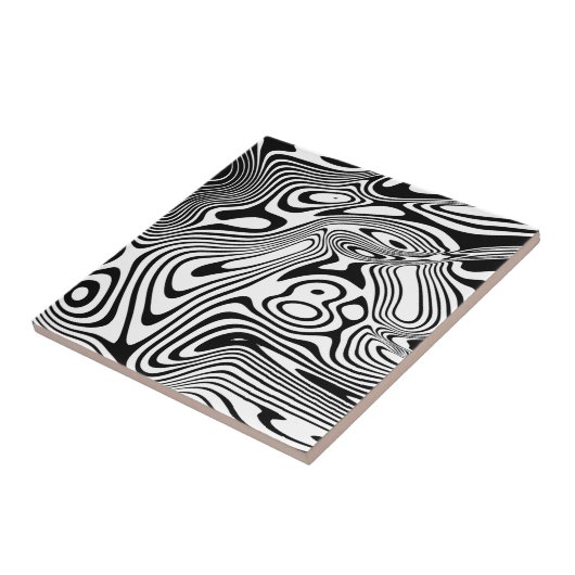 Zwart-wit marmer tegeltje (Zijkant)