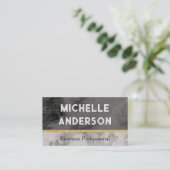 Zwart wit marmer textuur visitekaartje (Staand voorkant)