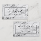 Zwart-wit marmer trendy consultant visitekaartje (Voorkant / Achterkant)