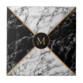 Zwart-wit marmer -  - Uniek Tegeltje (Voorkant)