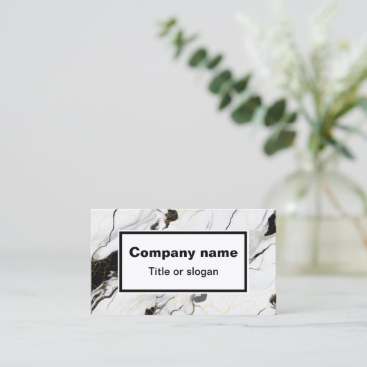 Zwart-wit marmer Visitekaartje (Staand voorkant)