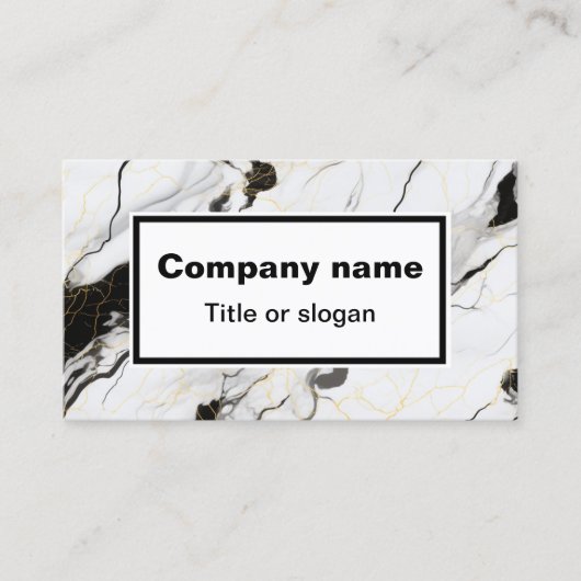 Zwart-wit marmer Visitekaartje (Voorkant)