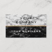 Zwart wit marmer Visitekaartje ontwerp je eigen (Voorkant)