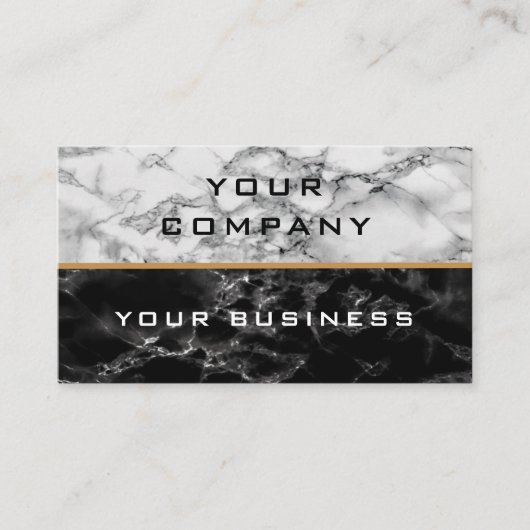 Zwart wit marmer Visitekaartje ontwerp je eigen (Voorkant)