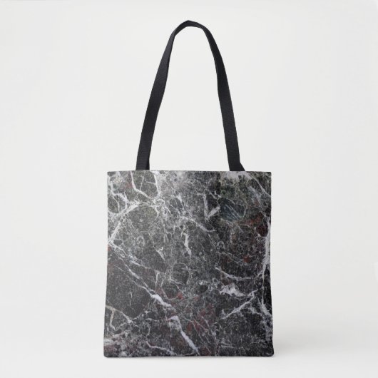 Zwart-wit marmer. vleugje rood tote bag (Voorkant)