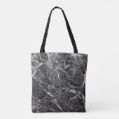 Zwart-wit marmer. vleugje rood tote bag (Achterkant)
