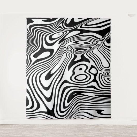 Zwart-wit marmer wandkleed (Voorkant)