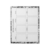 Zwart-wit Marmer Wekelijkse Planner Custom Notitieblok (Linkerzijde)