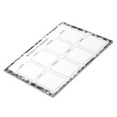 Zwart-wit Marmer Wekelijkse Planner Custom Notitieblok (Schuin)