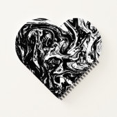 Zwart-wit, marmerbaar, warm, spiraal notebook notitieboek (Achterkant)