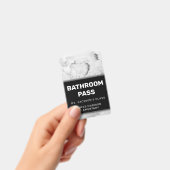 Zwart-wit marmeren badkamer Back To School bord Badge (Handheld)