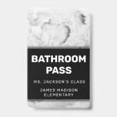 Zwart-wit marmeren badkamer Back To School bord Badge (Achterkant)