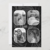 Zwart-wit marmeren foto Afstuderen Kaart (Achterkant)