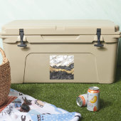 Zwart-wit Marmeren Gouden Folie Monogram Sticker (Koeler)