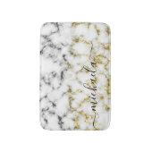 Zwart-wit marmeren gouden sprankeling Aangepaste n Badmat (Voorkant Verticaal)