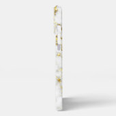 Zwart-wit marmeren gouden sprankeling Aangepaste n iPhone Hoesje (Linkerkant)