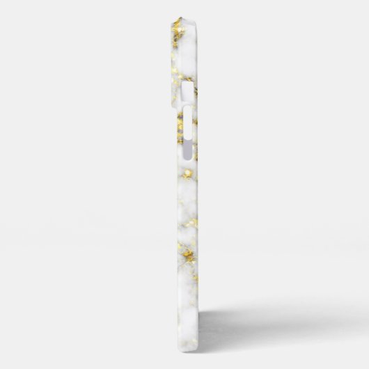 Zwart-wit marmeren gouden sprankeling Aangepaste n iPhone Hoesje (Linkerkant)