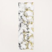 Zwart-wit marmeren gouden sprankeling Aangepaste n Yogamat (Voorkant)