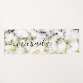 Zwart-wit marmeren gouden sprankeling Aangepaste n Yogamat (Voorkant (horizontaal))
