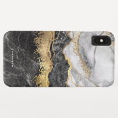 Zwart-wit marmeren goudfolie gepersonaliseerd Case-Mate iPhone case (Achterkant (horizontaal))