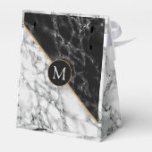 Zwart wit marmeren gunst box - uw brief bedankdoosjes (Achterkant)