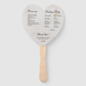 Zwart Wit Marmeren Hart Elegant Huwelijksprogramma Handwaaier (Achterkant)
