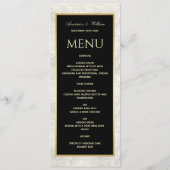 Zwart-wit marmeren huwelijksmenu menu (Voorkant)