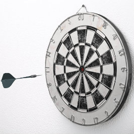 Zwart-wit marmeren klassieke elegante dartbord