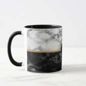 Zwart Wit Marmeren Koffie Mok met Custom Letter (Links)