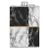 Zwart wit marmeren kolf gepersonaliseerd uw ontwer heupfles (Achterkant)