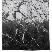 Zwart & wit marmeren modern glam trendy douchegordijn (Voorkant)