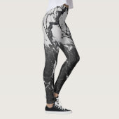 Zwart & wit marmeren modern glam trendy leggings (Rechts)