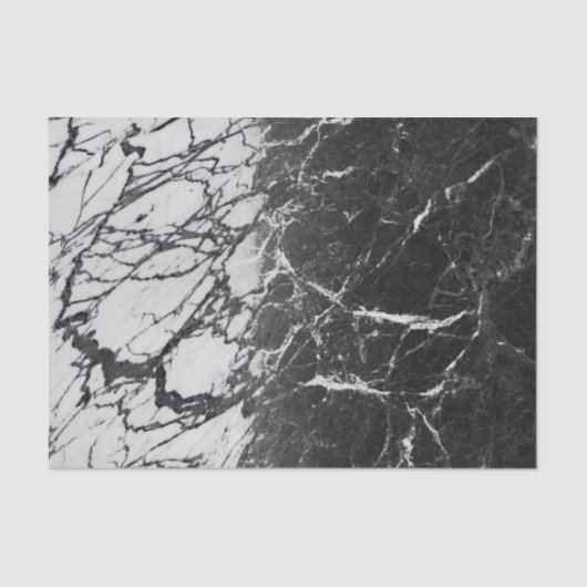 Zwart & wit marmeren moderne glamour trendy feest tissuepapier (Voorkant)