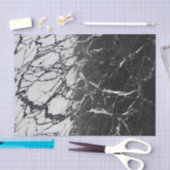 Zwart & wit marmeren moderne glamour trendy feest tissuepapier (Craft)