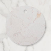 Zwart Wit Marmeren Monogram Goud Elegant Bruiloft Bedankjes Labels (Achterkant)