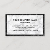 Zwart-wit marmeren onroerend goed foto makelaar visitekaartje (Achterkant)
