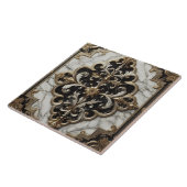 Zwart-wit marmeren ontwerp tegeltje (Zijkant)