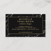 Zwart-wit marmeren ontwerper met Faux Gold Visitekaartje (Achterkant)