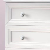 Zwart wit marmeren Orb Monogram Initiaal Keramische Knop