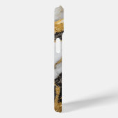 Zwart-wit marmeren patroon met goud Case-Mate iPhone case (Achterkant / Rechts)