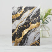 Zwart-wit marmeren patroon met goud kaart (Staand voorkant)
