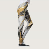 Zwart-wit marmeren patroon met goud leggings (Rechts)