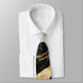 Zwart-wit marmeren patroon met goud stropdas (Gebonden)