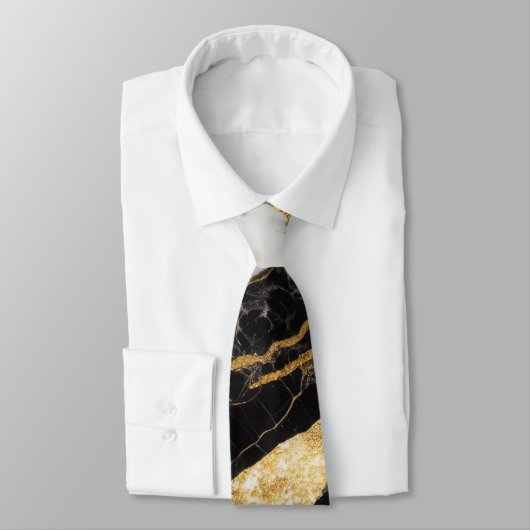 Zwart-wit marmeren patroon met goud stropdas (Gebonden)